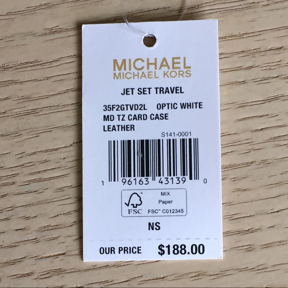 Michael Kors Optic White Leather Card Holder Case - Picture 7 of 7